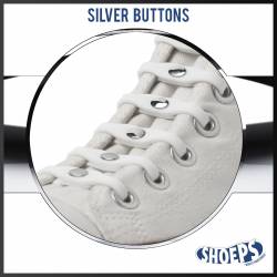 shoeps white silver button
